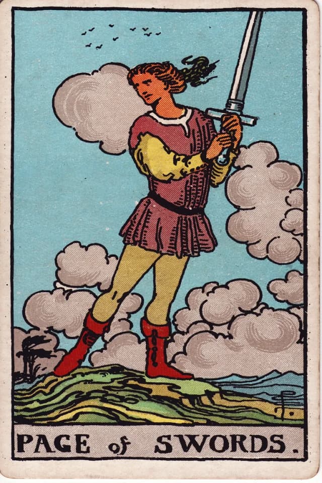 Карта Таро Паж Мечей